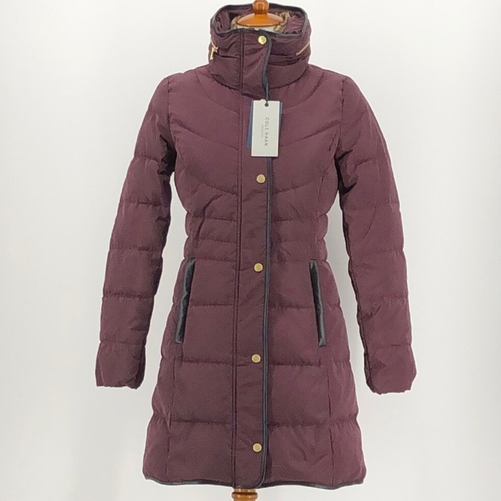 Brand New/tag, Cole Haan Women's Burgundy Long Puffer Coat, Size Small